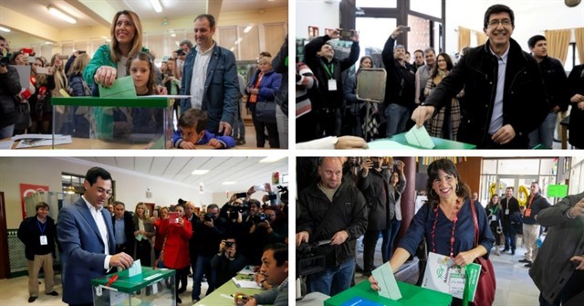 Os candidatos das eleccións de Andalucu00eda votan