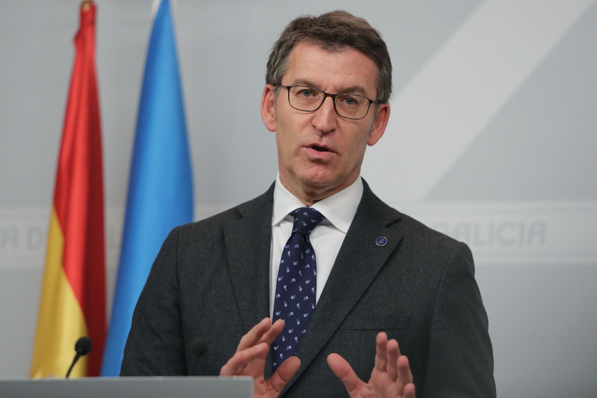 Alberto Núñez Feijóo en rolda de prensa tras o Consello da Xunta