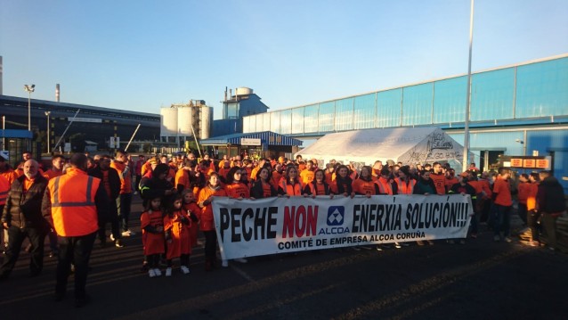 Protesta de traballadores de Alcoa da Coruña