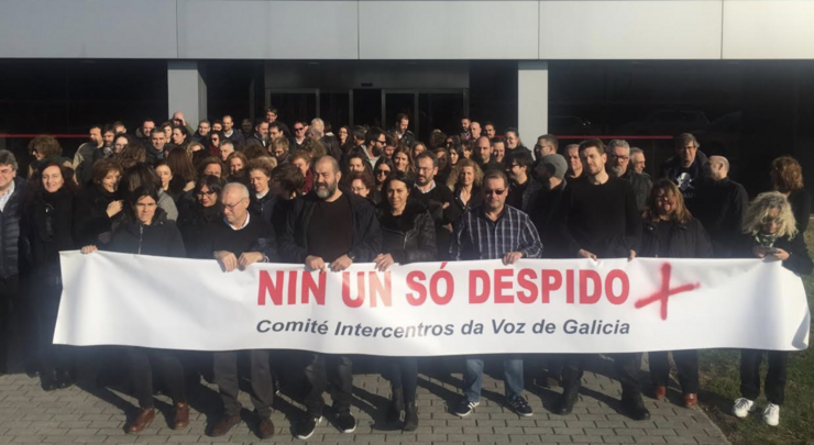 Protesta comite a voz de galicia