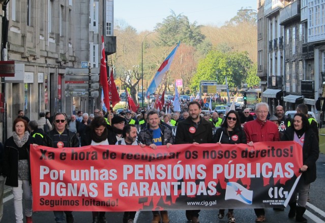 Manifestación en Santiago de Compostela por unhas pensións públicas 