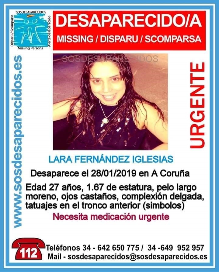 Novo de 27 anos desaparecida na Coruña