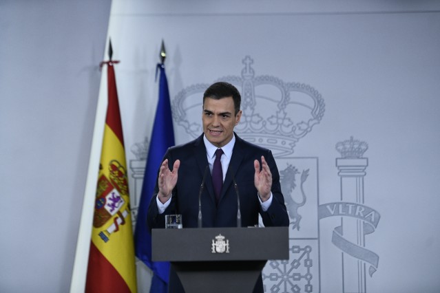 Declaración institucional de Pedro Sánchez para comunicar a data das próxim