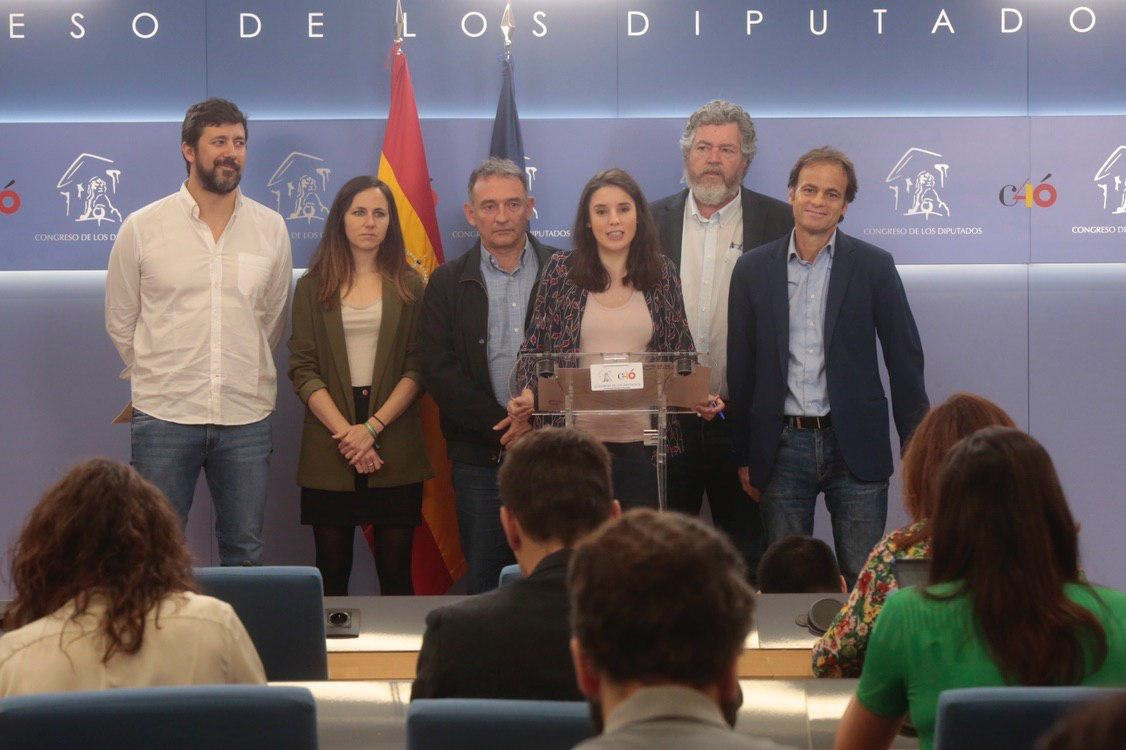 Unidas Podemos non descarta votar en contra da suspensión dos deputados presos na Mesa do Congreso