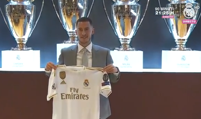 Hazard presentado oficialmente como xogador do Real Madrid