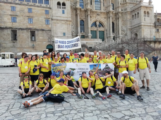 Chegada a Compostela dos peregrinos da Fundación Down Madrid