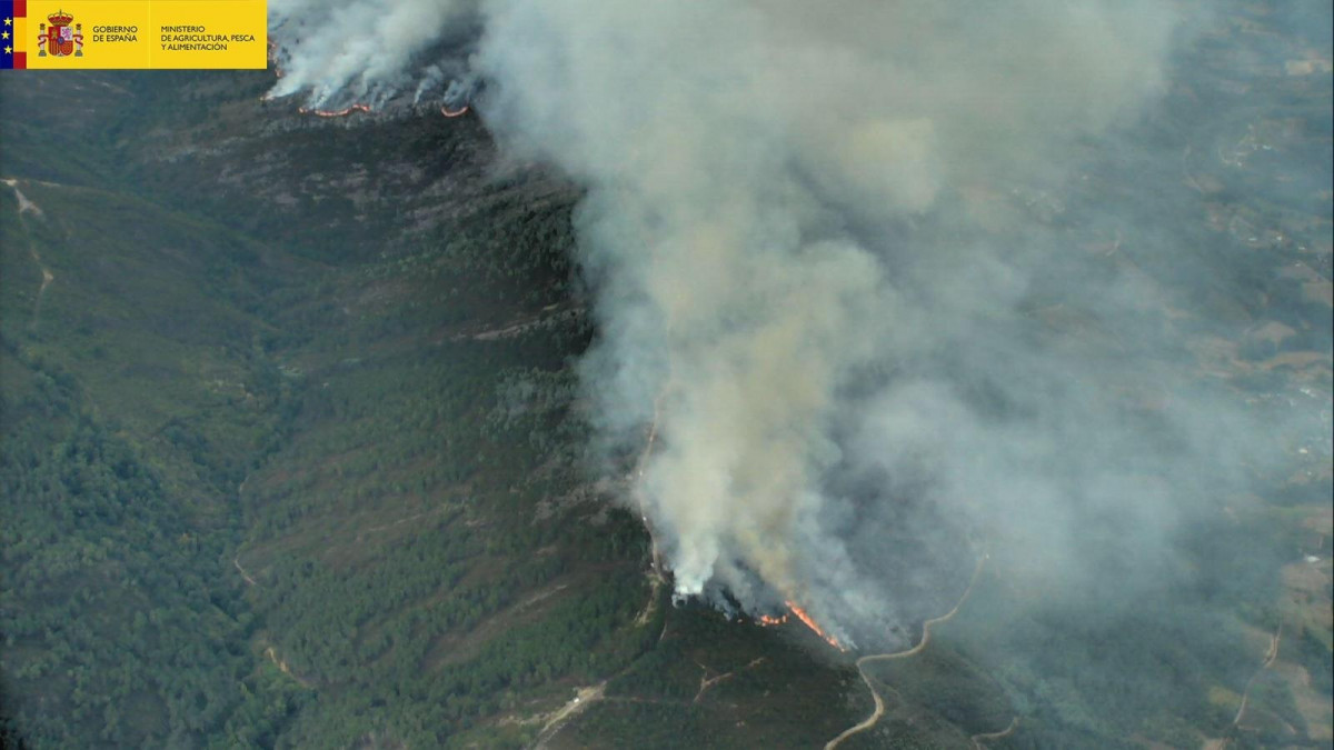 Incendios ocorridos este sábado nas provincias de Lugo e Ourense.