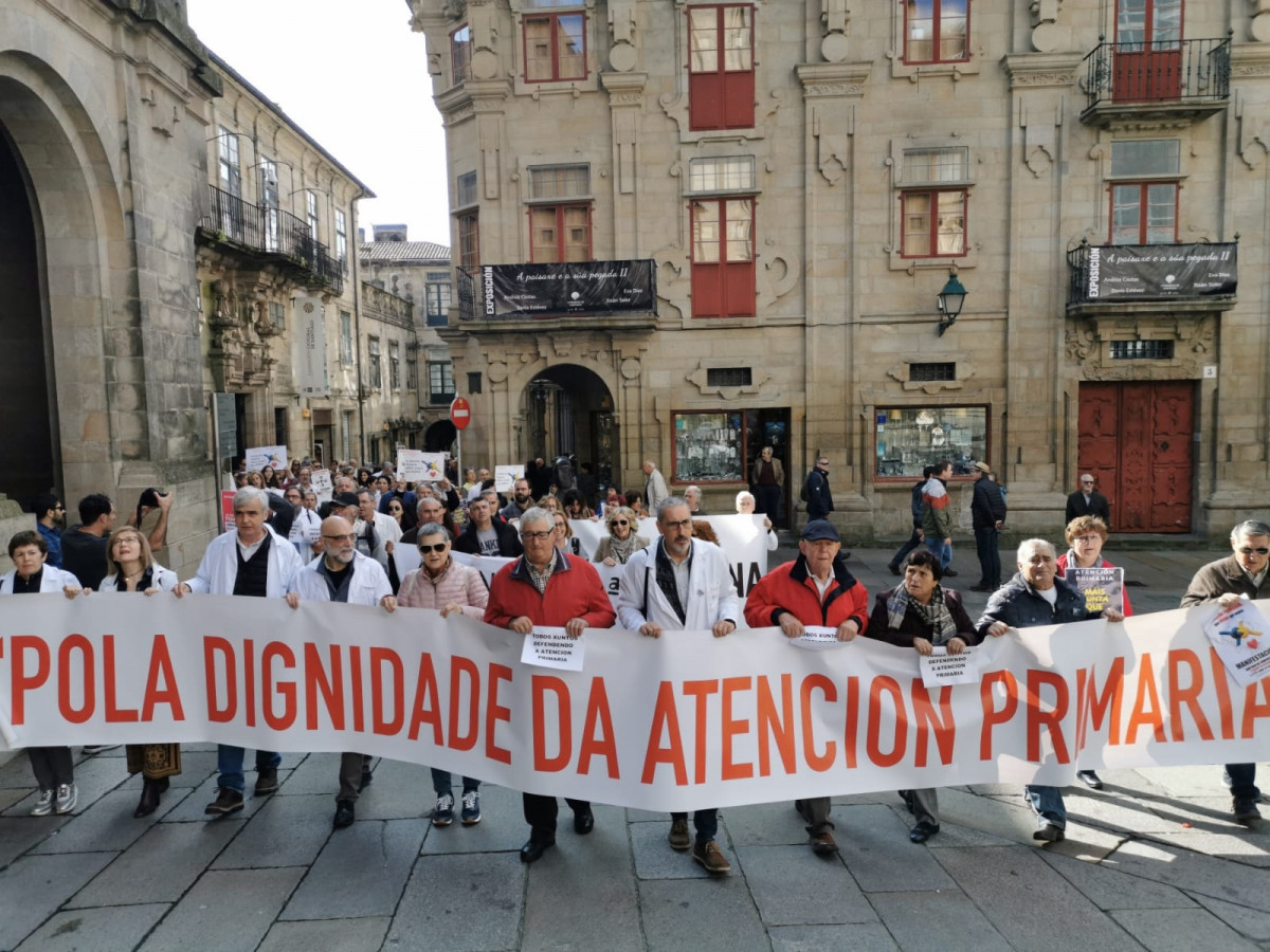 Manifestación de médicos de atención primaria este sábado en Santiago
