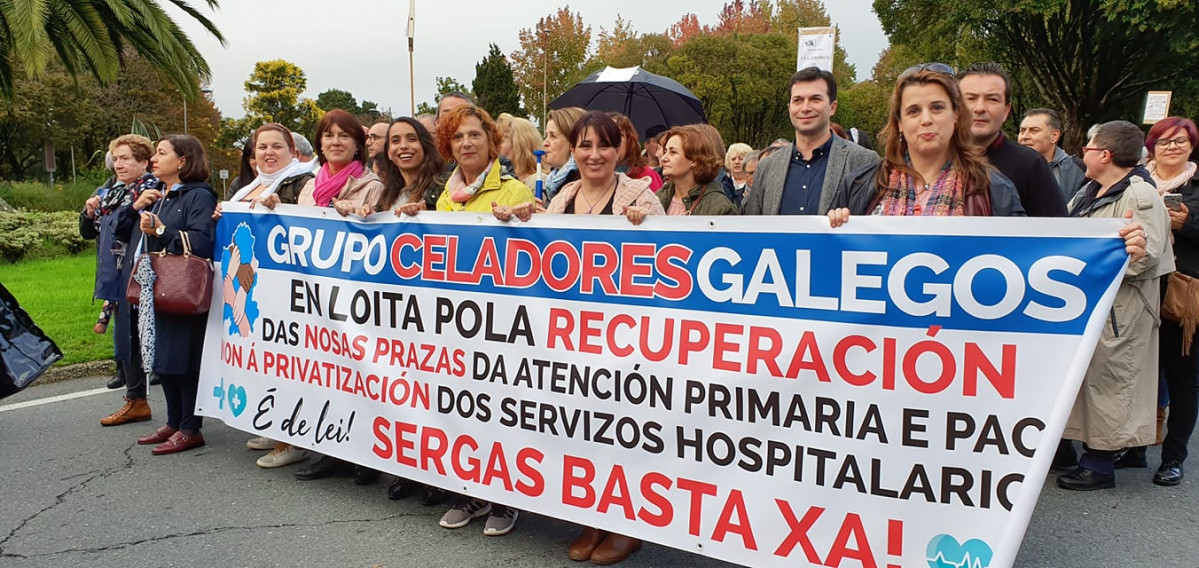 Manifestaciu00f3n de celadores galegos