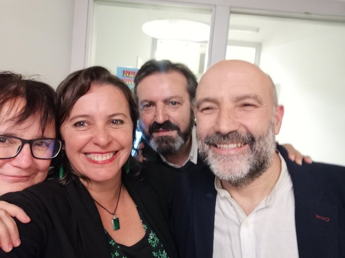 Nestor Rego coa eurodeputada Ana Miranda e o deputado galego Luís Baru00e1