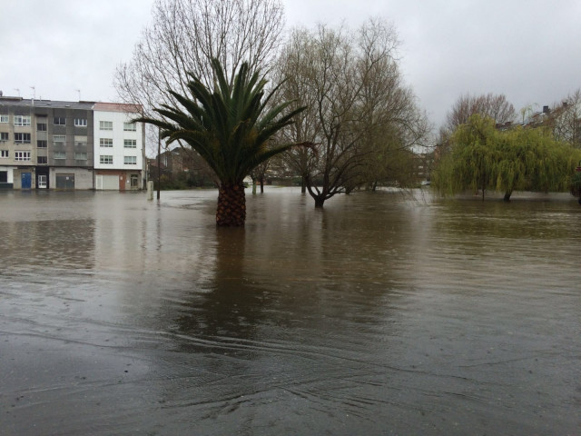 Inundacións en Carballo (A Coruña) temporal choiva