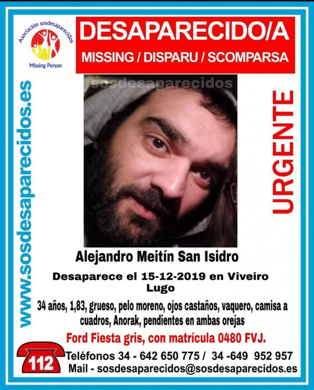 Home de 34 anos desaparecido en Viveiro (Lugo).