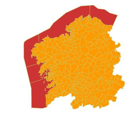 Alertas de Meteogalicia previstas para o o seu00e1bado en Galicia