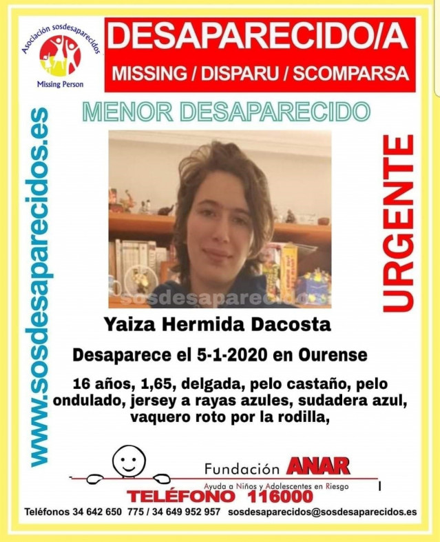 Yaiza Hermida Dacosta, desaparecida a tarde da Cabalgata de Reyes en Ourense