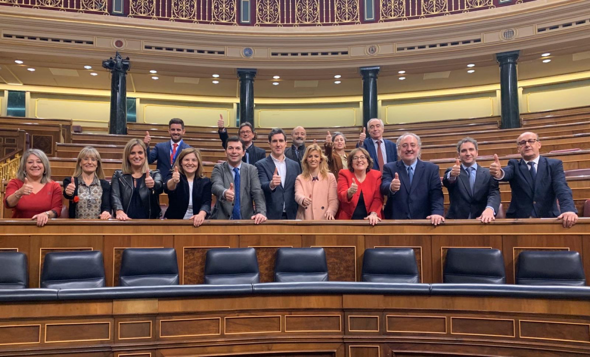 Deputados galegos no Congreso con Gonzalo Caballero, lu00edder do PSdeG