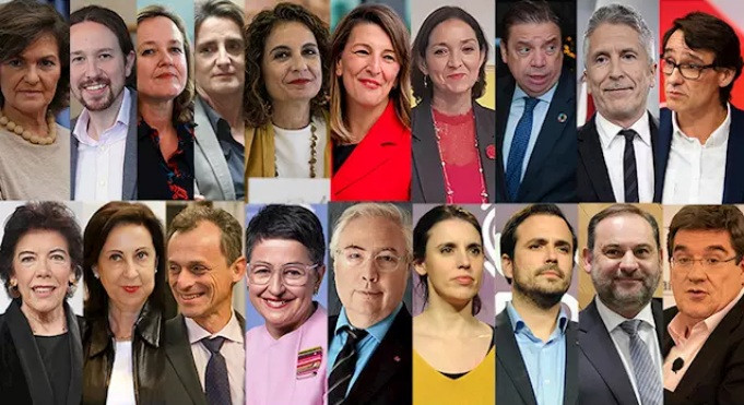 Ministras e ministros do Goberno PSOE Unidas Podemos