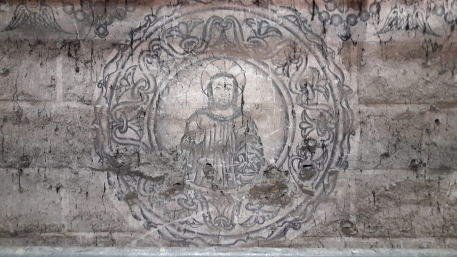Pinturas murais localizadas no mosteiro de San Vicente do Piñeiro