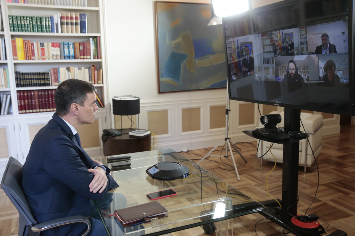 EuropaPress 2716698 presidente goberno pedro sanchez preside videoconferencia reunion