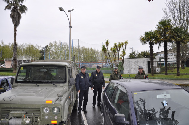 A BRILAT e a Policía Nacional na xornada de despregamento do venres en Vilagarcía de Arousa (Pontevedra)