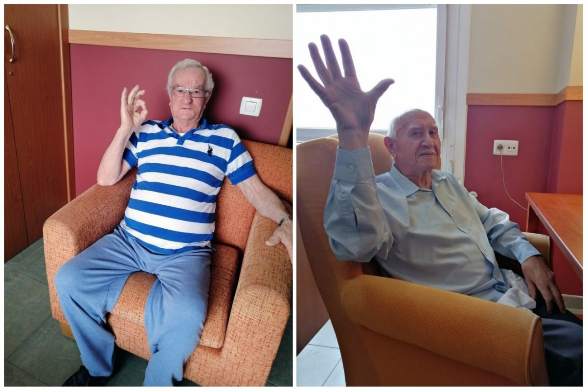 Dous dos oito usuarios da residencia DomusVi San Lázaro que se recuperaron de coronavirus, Jesús García (esq) e Victoriano Gasamans (drcha)