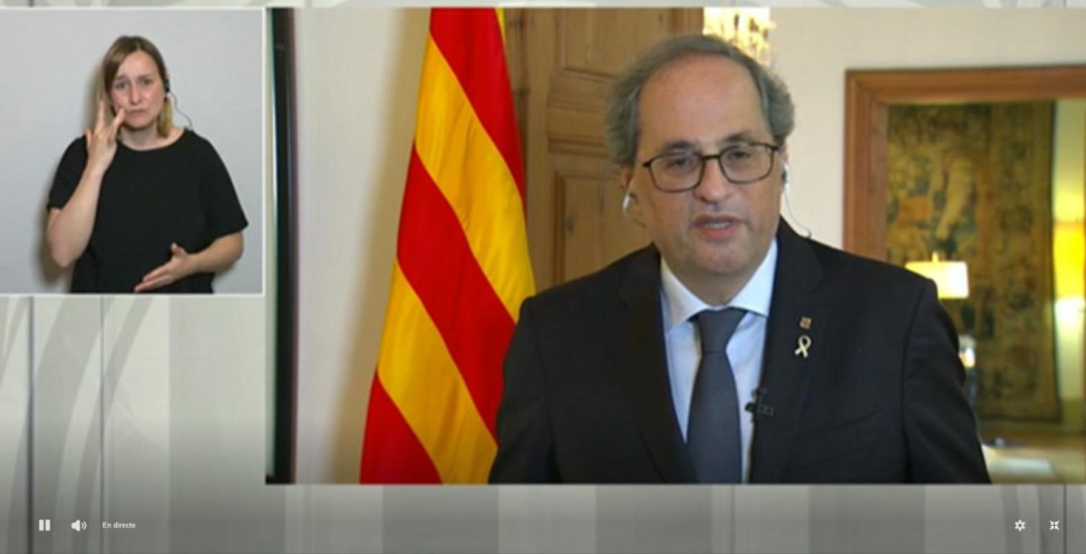 O presidente da Generalitat, Quim Torra, na rolda de prensa tras o Consell Executiu