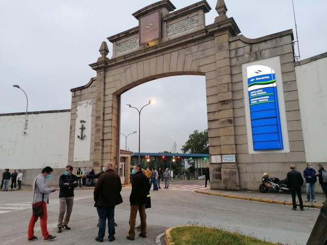 Concentración na porta de Navantia Ferrol.