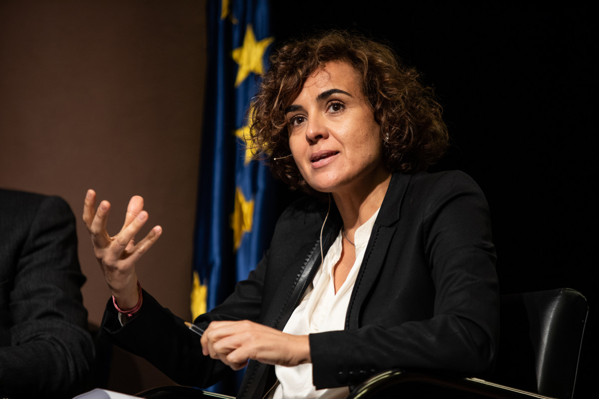 A portavoz do PP no Parlamento Europeo e exministra de Sanidade, Dolors Montserrat. En Barcelona (España), ao 2 de marzo de 2020.