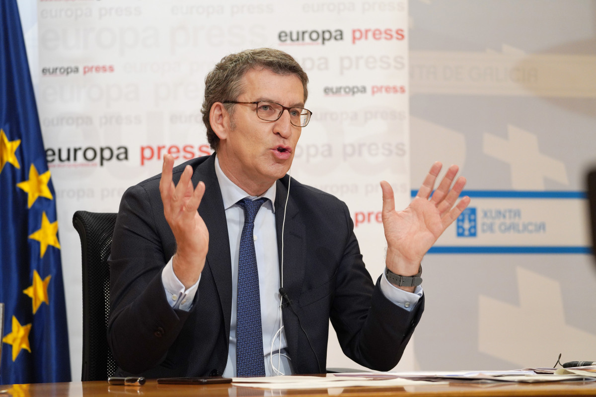 O presidente da Xunta de Galicia, Alberto Núñez Feijóo, participa nun dos Encontros Dixitais de Europa Press, en Santiago de Compostela, A Coruña, Galicia (España), ao 15 de xuño de 2