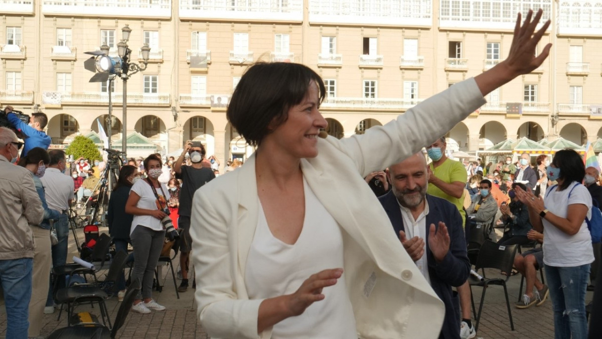 A portavoz nacional do BNG e candidata á Presidencia da Xunta, Ana Pontón, no mitin de peche de campaña na Coruña