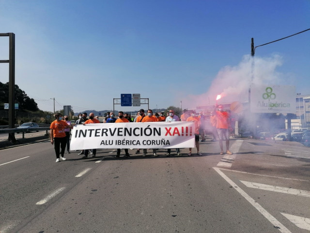 Mobilización de traballadores de Alu Ibérica
