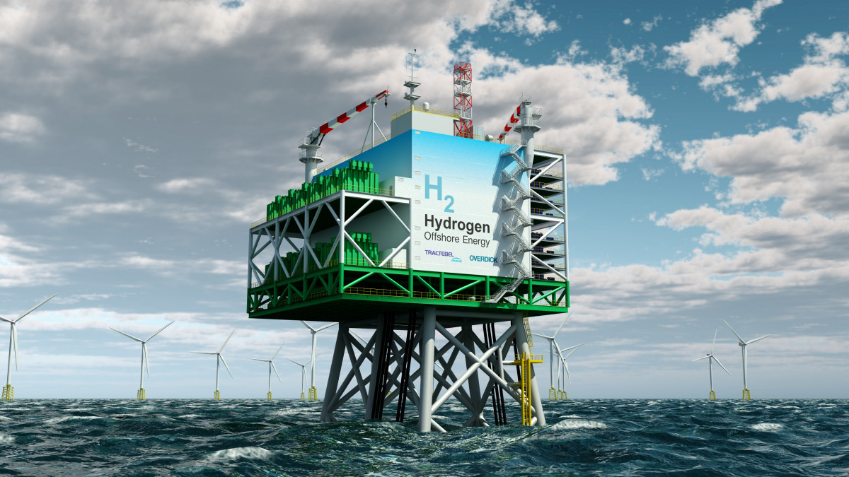 Prototipo dunha planta de hidróxeno verde, alimentado por un parque eólico mariño, proxectado pola belga Tractebel