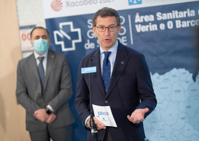 O presidente da Xunta, Alberto Núñez Feijóo, visita o novo centro de saúde de Pereiro de Aguiar (Ourense)
