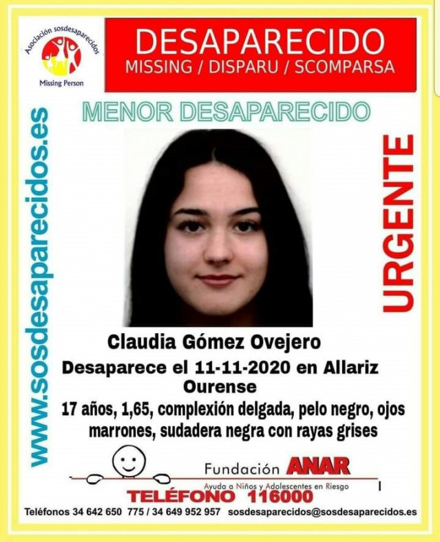 Menor desaparecida en Allarriz (Ourense)