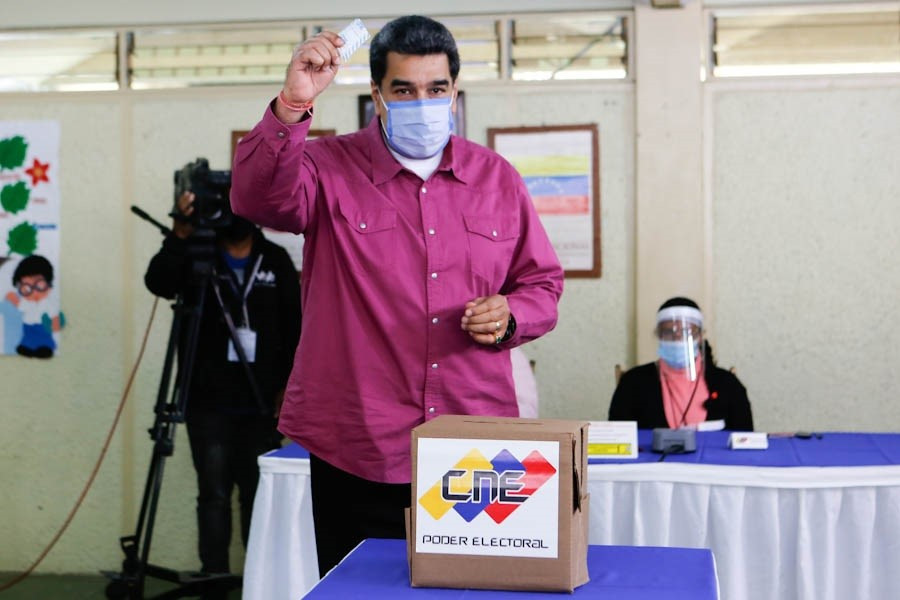 O president de Veneçuela, Nicolás Maduro, en lles eleccions legislatives de Veneçuela, o 6 de desembre do 2020