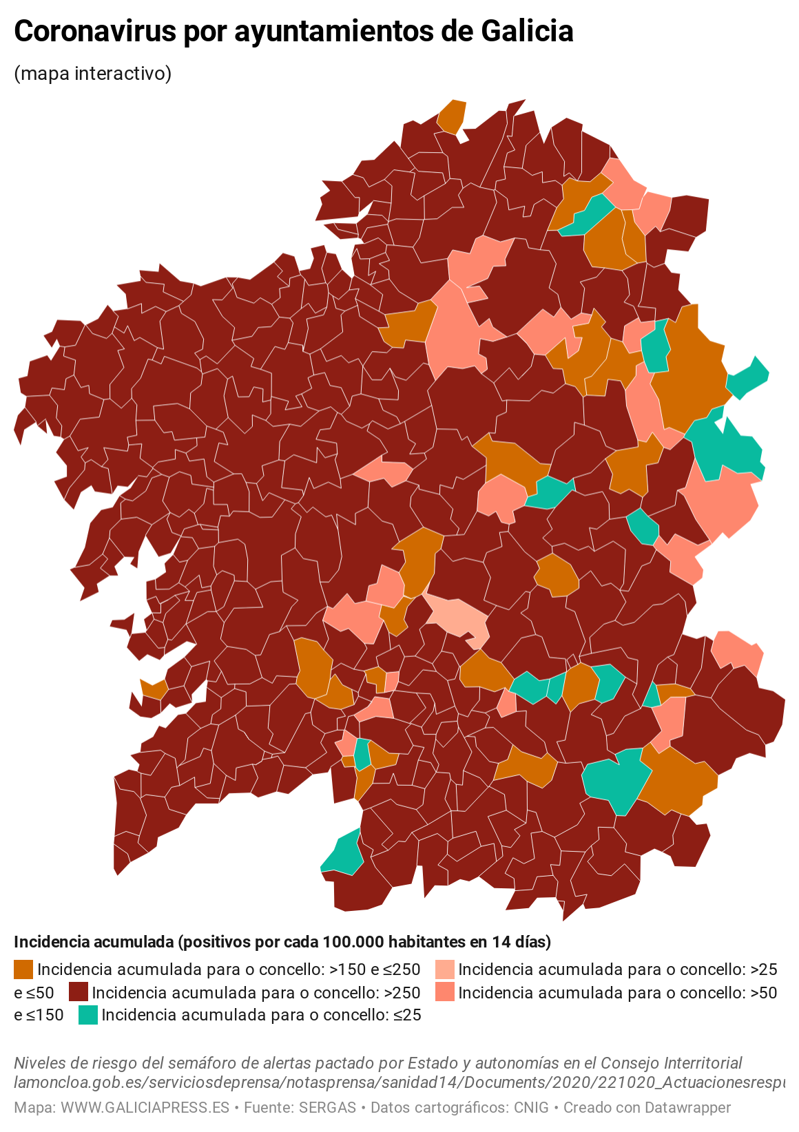 KV7EO coronavirus por concellos de galicia 