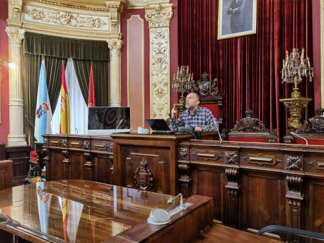 O alcalde de Ourense, Gonzalo Pérez Jácome, en rolda de prensa este mes de marzo