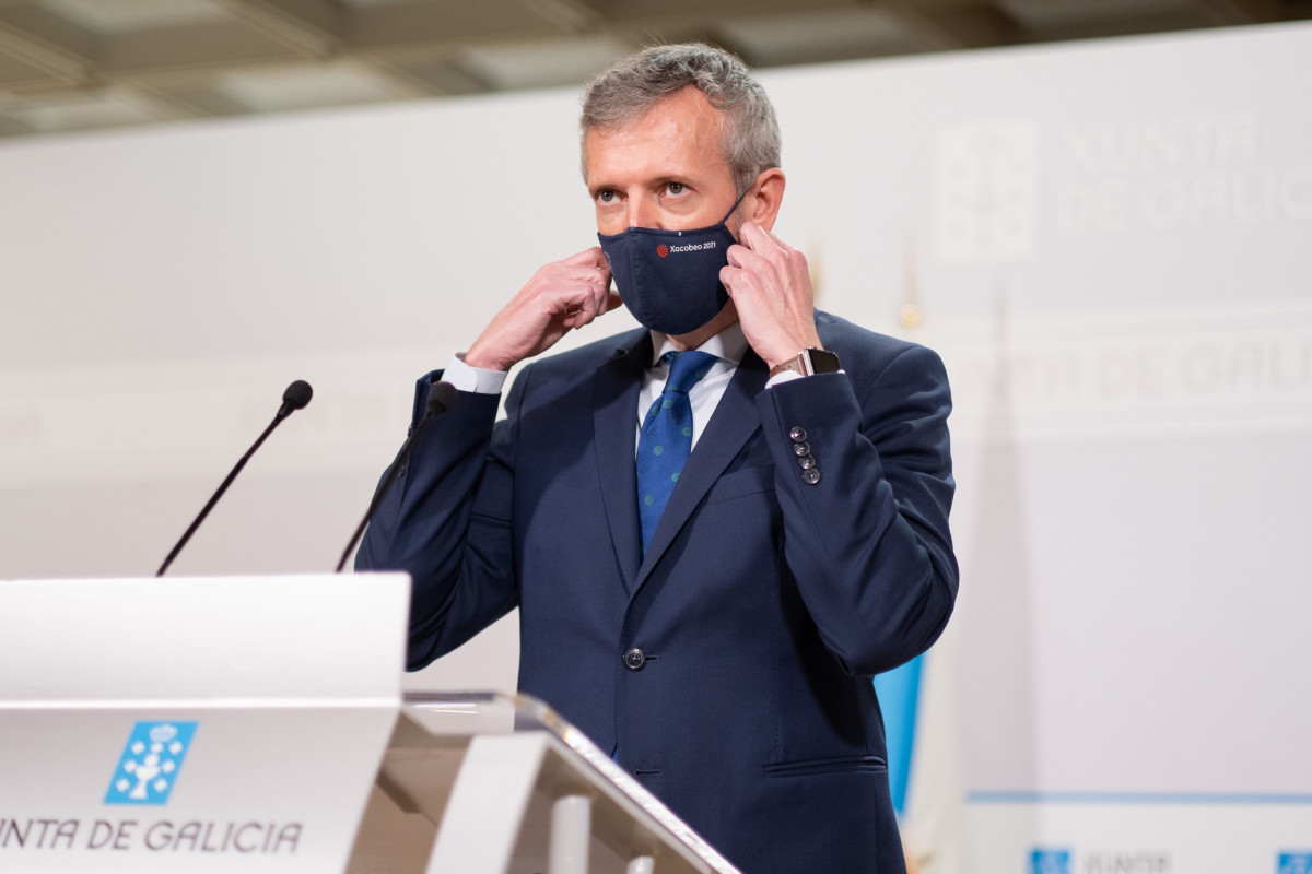 Arquivo - O vicepresidente primeiro da Xunta, Alfonso Rueda, durante a rolda de prensa posterior ao Consello de la Xunta celebrado o 18 de febreiro