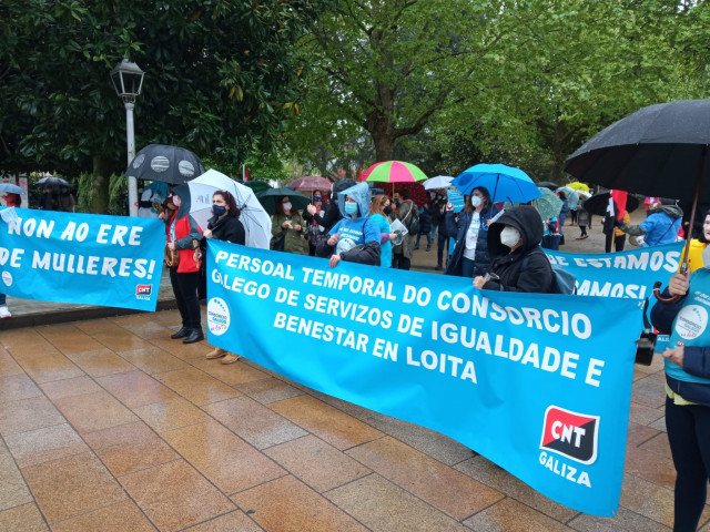 Protesta de traballadoras do Consorcio Galego de Igualdade e Benestar