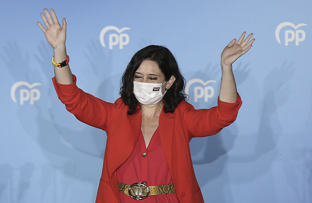 A presidenta da Comunidad de Madrid e candidata á reelección polo PP, Isabel Díaz Ayuso.
