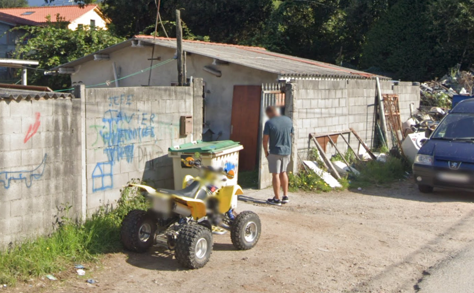 Zona chabolista do Camiño do Paredu00f3n en Ferrol nunha imaxe de Google Street View