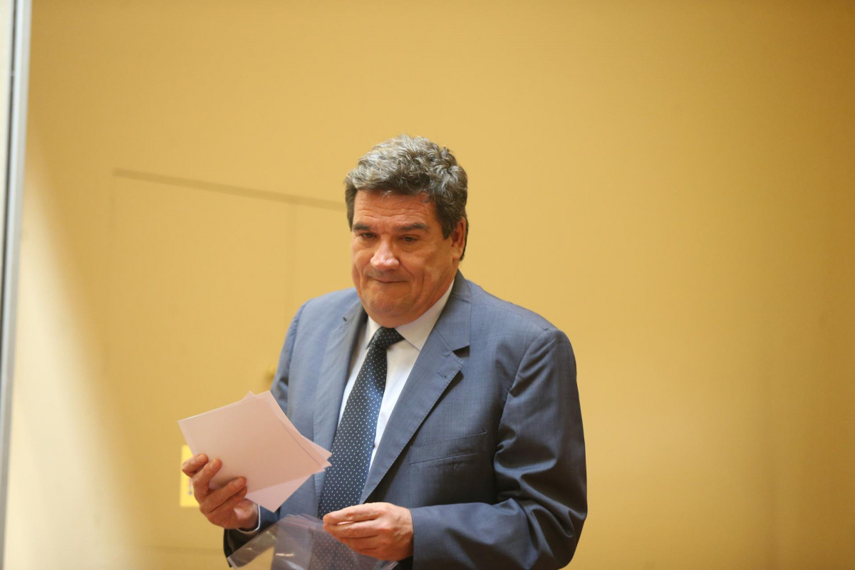 El ministro de Inclusión, Seguridad Social y Migraciones, José Luis Escrivá durante la presentación del acuerdo de colaboración firmado entre el Ministerio de Inclusión, AMAT y la Fundación CEO