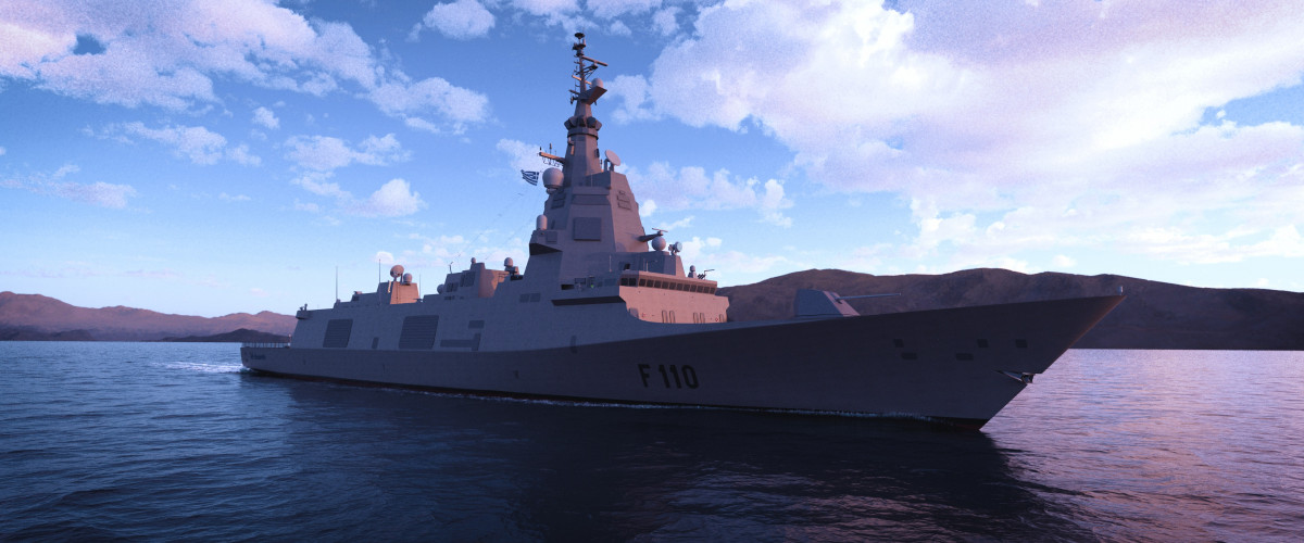 Recreación virtual da futura fragata F-110 para a Armada española que fará Navantia.