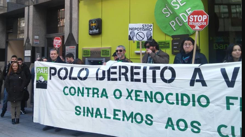 Unha pasada protesta de Stop Dehaucios en Galicia