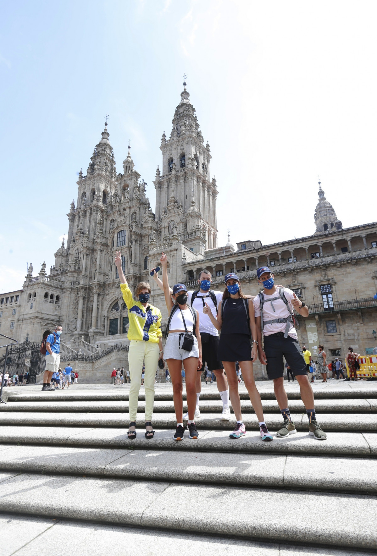 Os catro instagrammers que percorreron parte do Camiño Portugués, chegan a Compostela