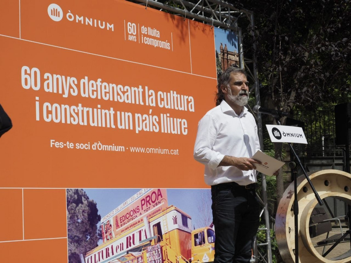 O presidente de Òmnium, Jordi Cuixart, na inauguración da exposición con motivo do 60 aniversario da entidade.