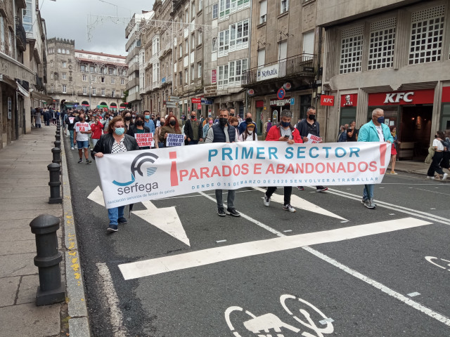 Manifestación do sector das orquestras e verbenas de Galicia para pedir a Xunta e Goberno protocolos e axudas ás empresas