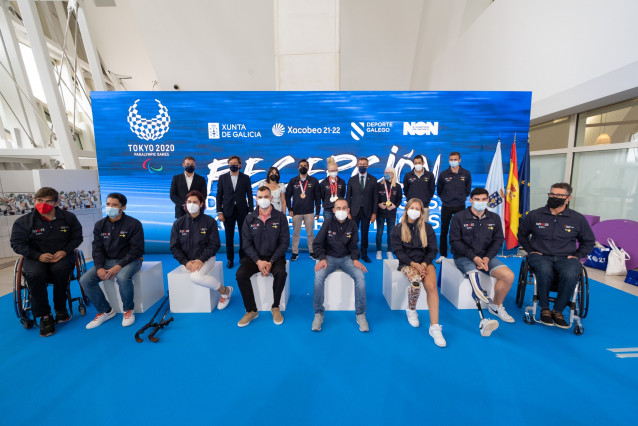 O presidente da Xunta, Alberto Núñez Feijóo, recibe aos deportistas galegos participantes nos Xogos Paralímpicos de Tokio.