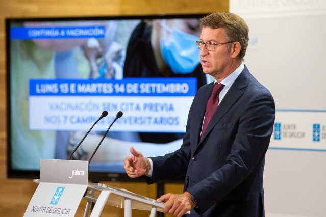 O titular do Goberno galego, Alberto Núñez Feijóo, comparece para dar conta das medidas acordadas polo comité clínico.