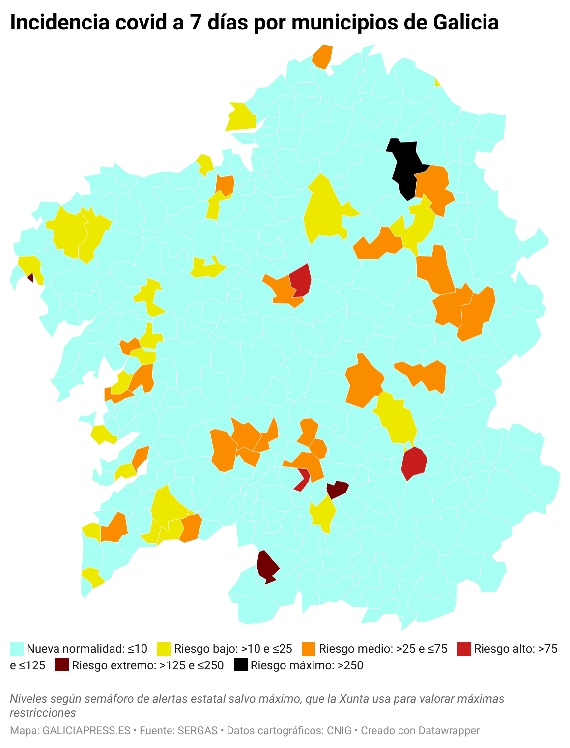 ClElv incidencia covid a 7 d as por municipios de galicia (2)