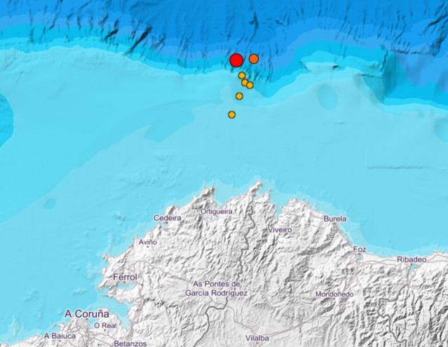 Captura dos terremotos rexistrados polo Instituto Xeográfico Nacional (IGN) no últimos tres días, ao 31 de outubro de 2021.